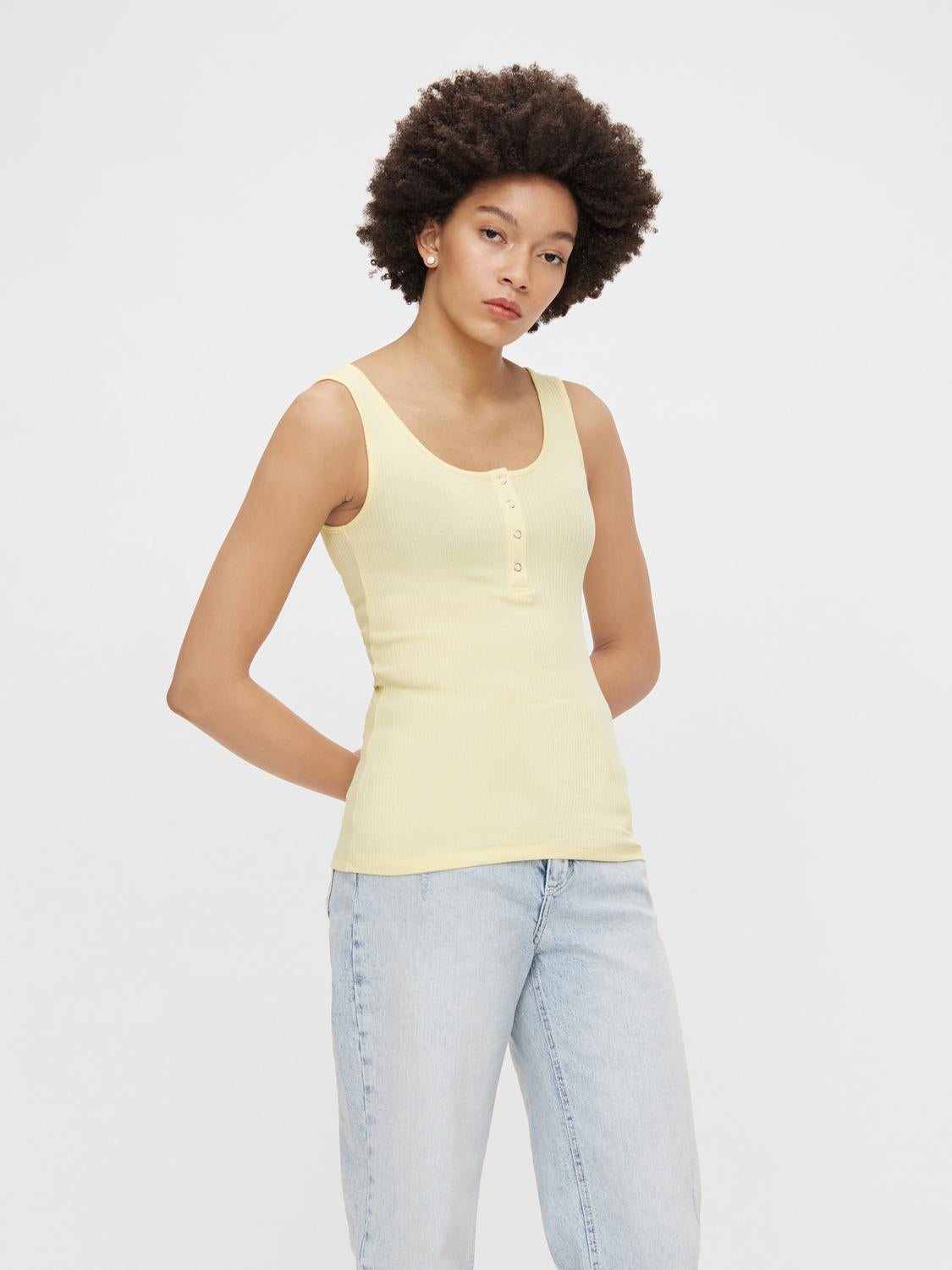 PCKITTE Tank-Top - Pale Banana