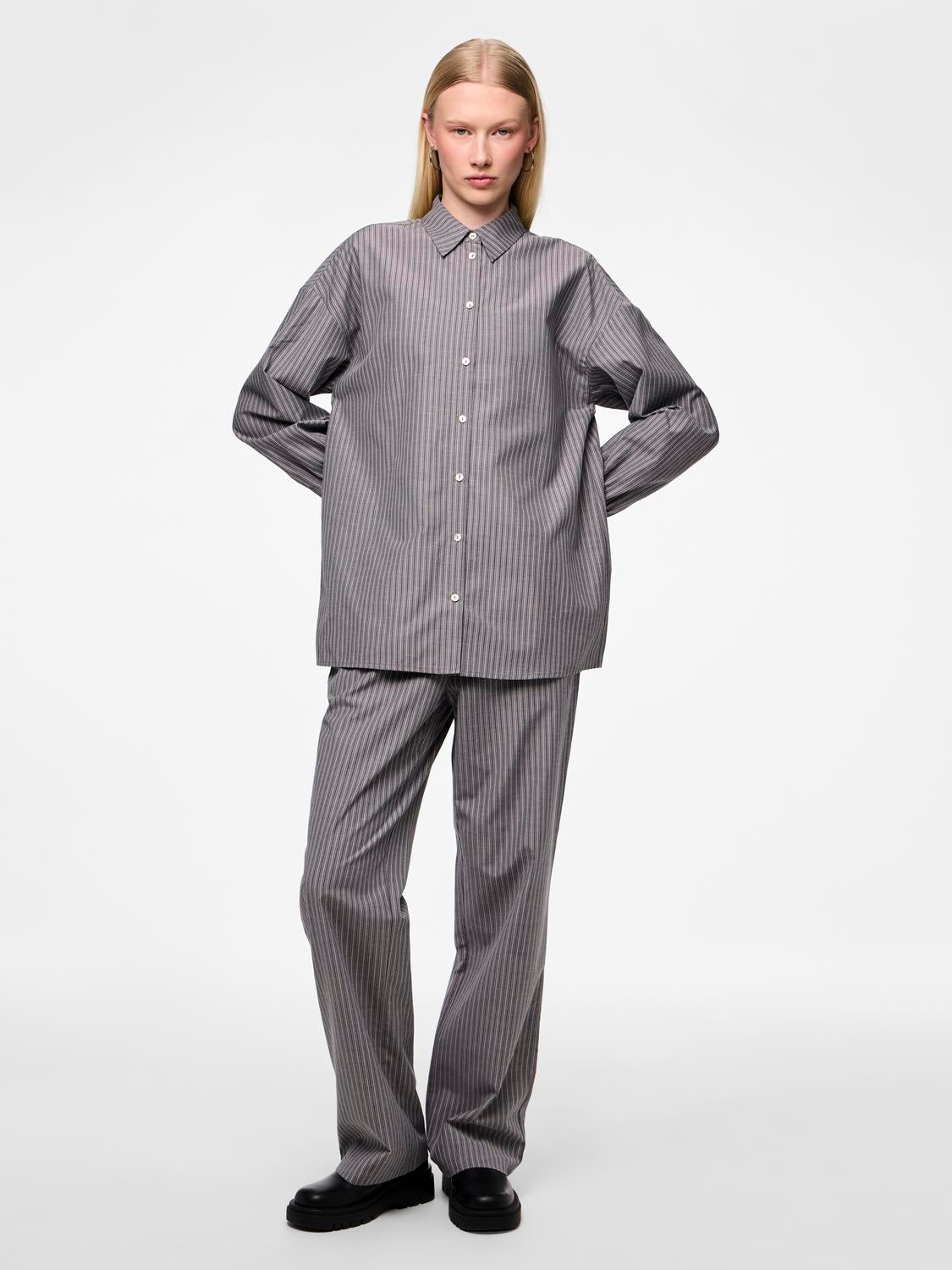 PCFOLLI Shirts - Dark Gull Gray